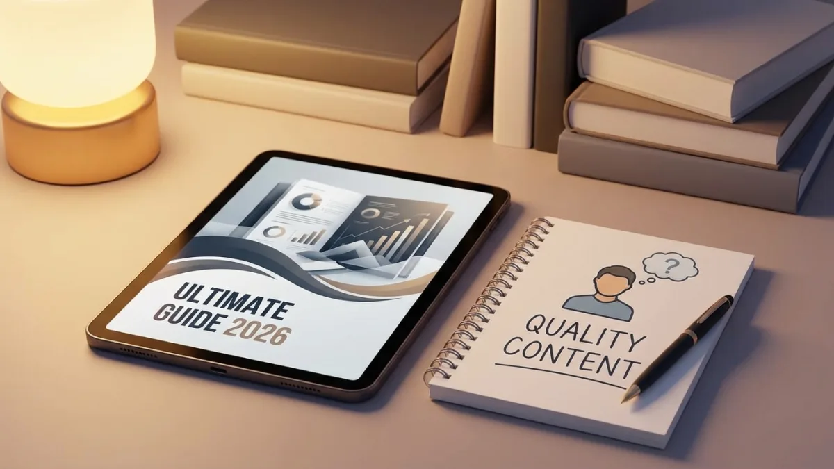 Un écran d'ordinateur affiche la mise en page d'un ebook professionnel sans auteur visible.